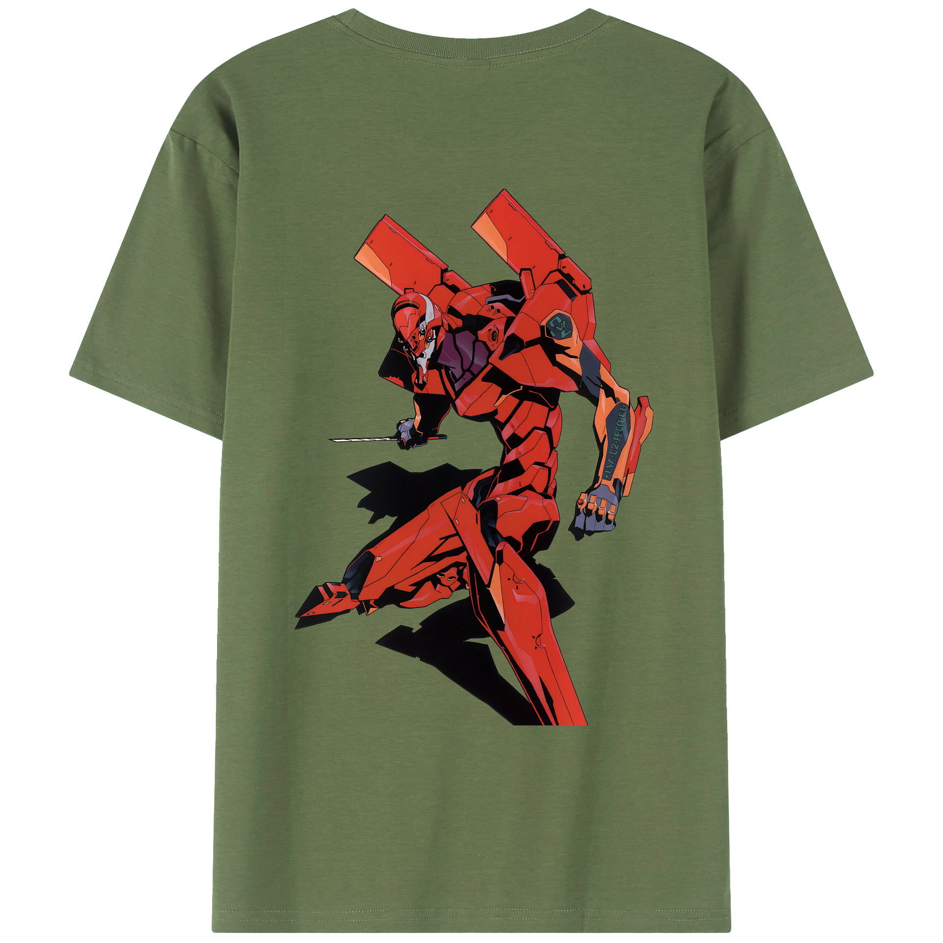 （画像用） EVA 新世紀エヴァンゲリオン 綿100％ メンズ半袖Tシャツ（バックプリント） 通気性